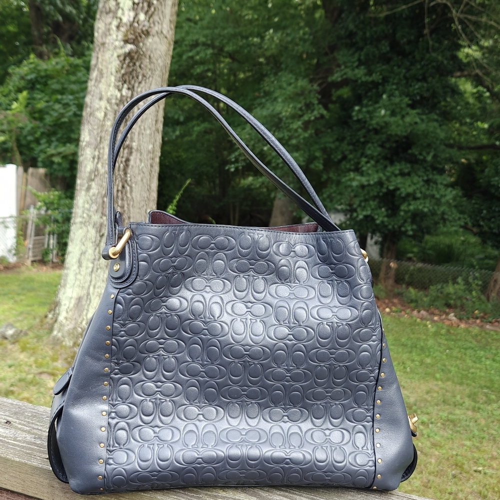 Coach Edie 31  Embossed Signature Leather with Rivets